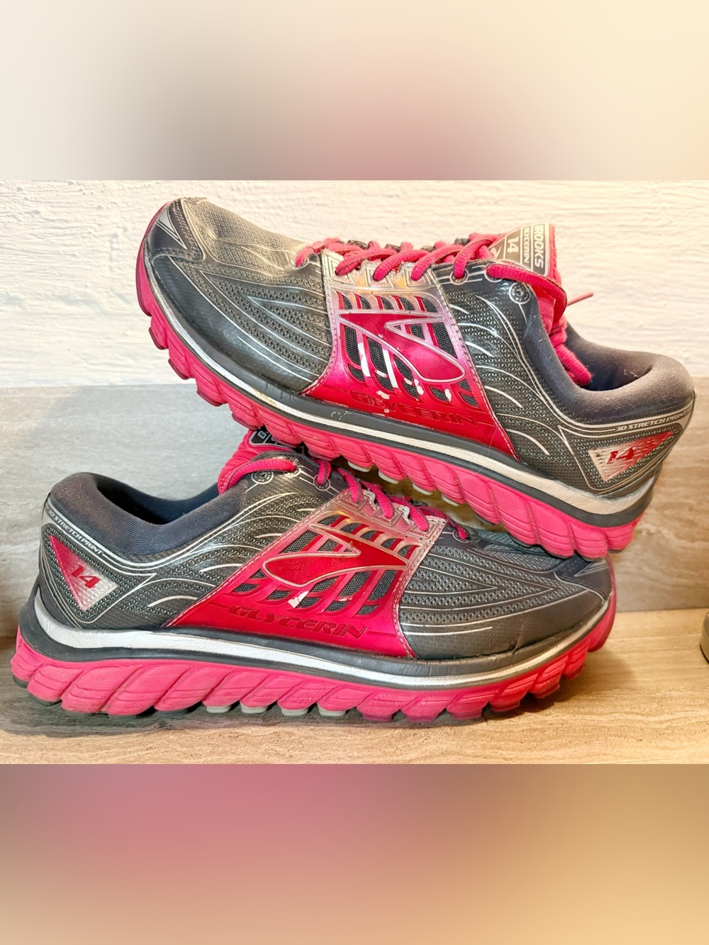 Brooks Glycerin 14 Women's Running Shoes Grey/Magenta Size 10.5 Wide